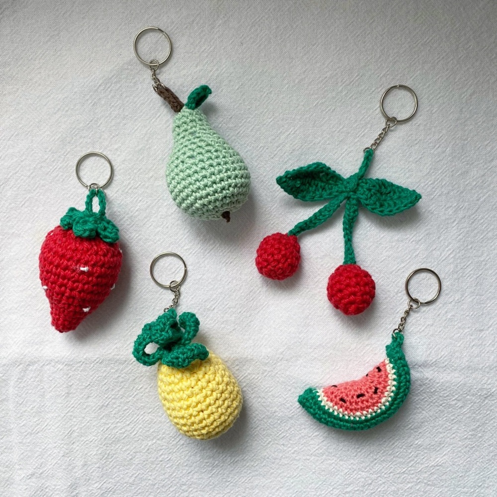 MADE TO ORDER CROCHET FRUIT KEYCHAIN